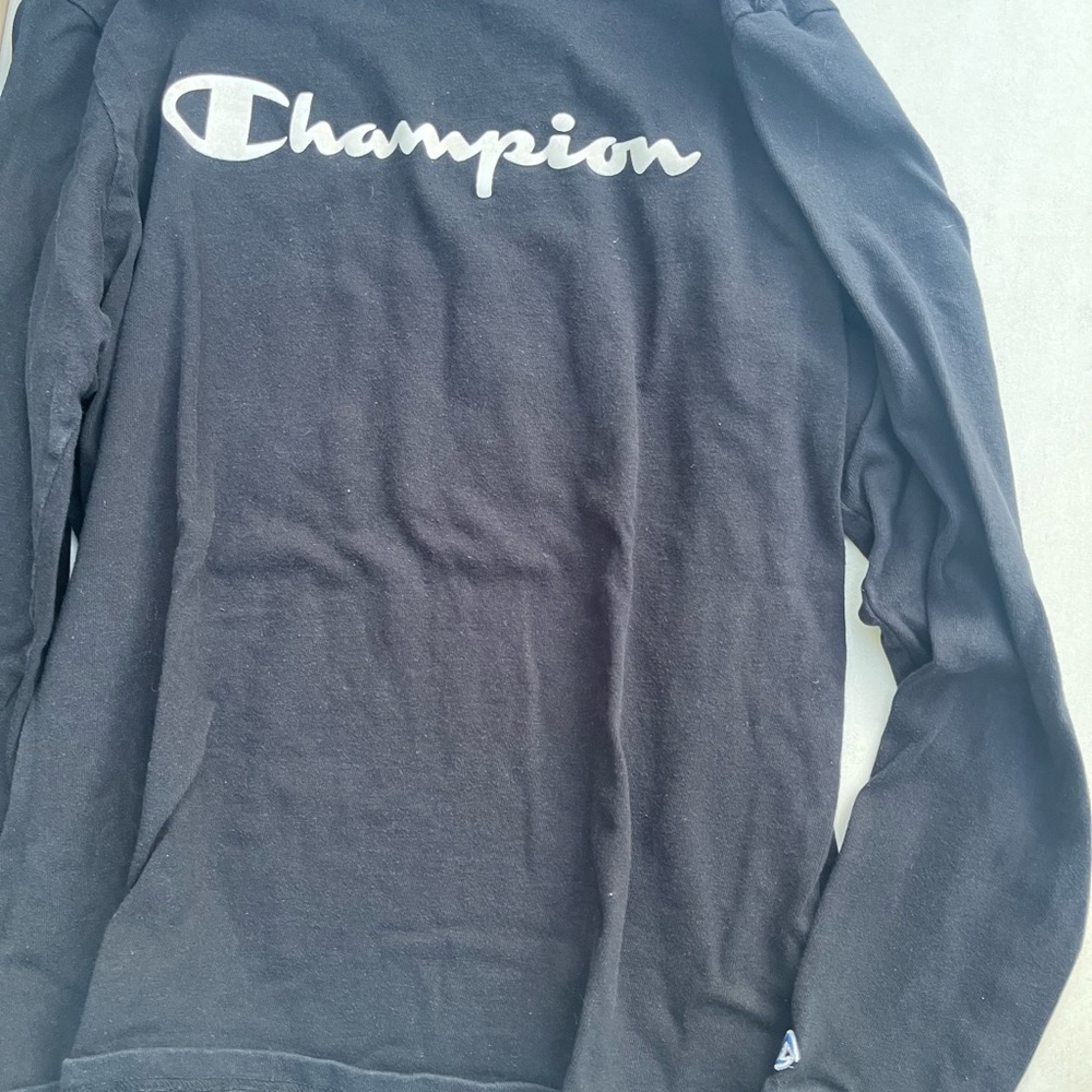 champion long sleeve tee black